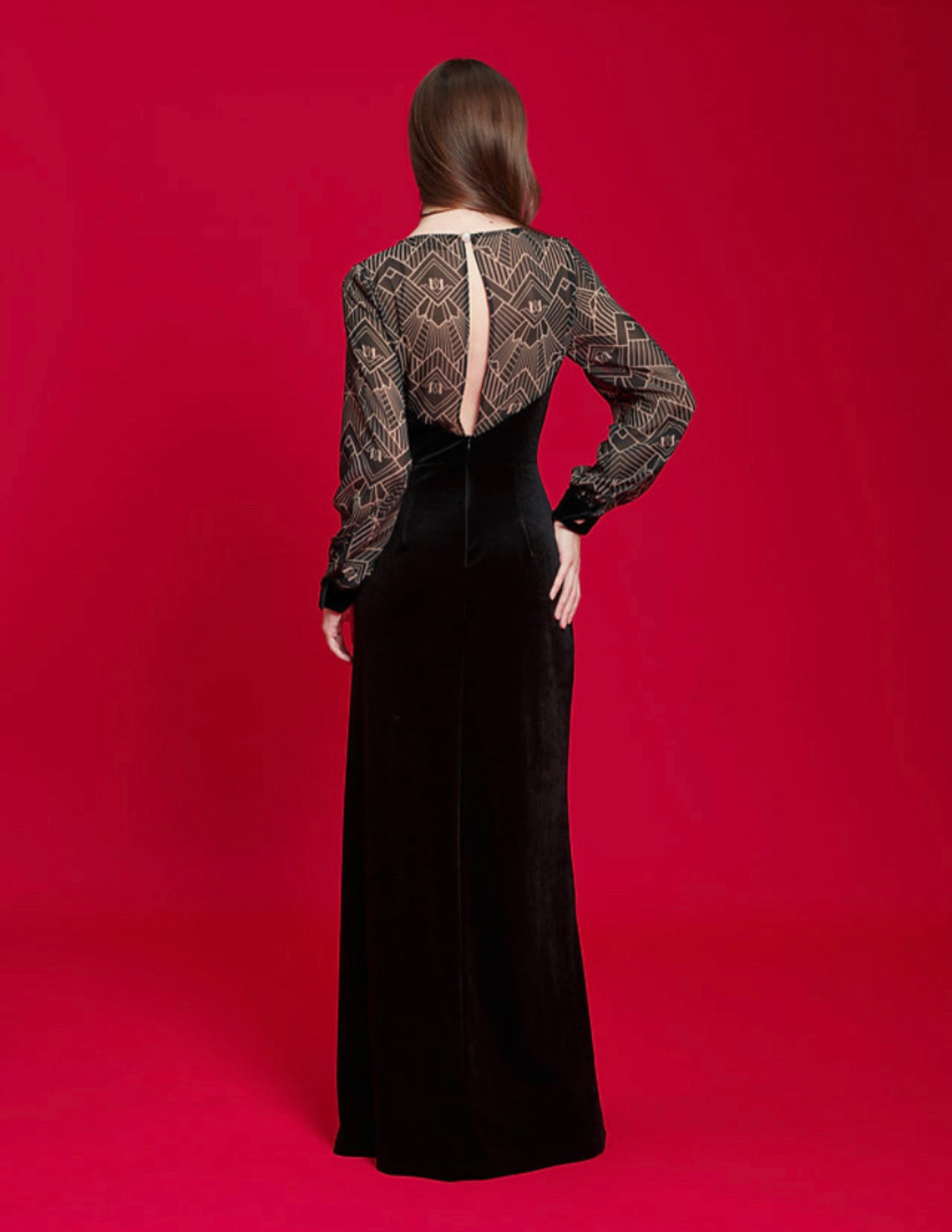 Pink Velvet Layered Gown Design by Anu Pellakuru at Pernia's Pop Up Shop  2024