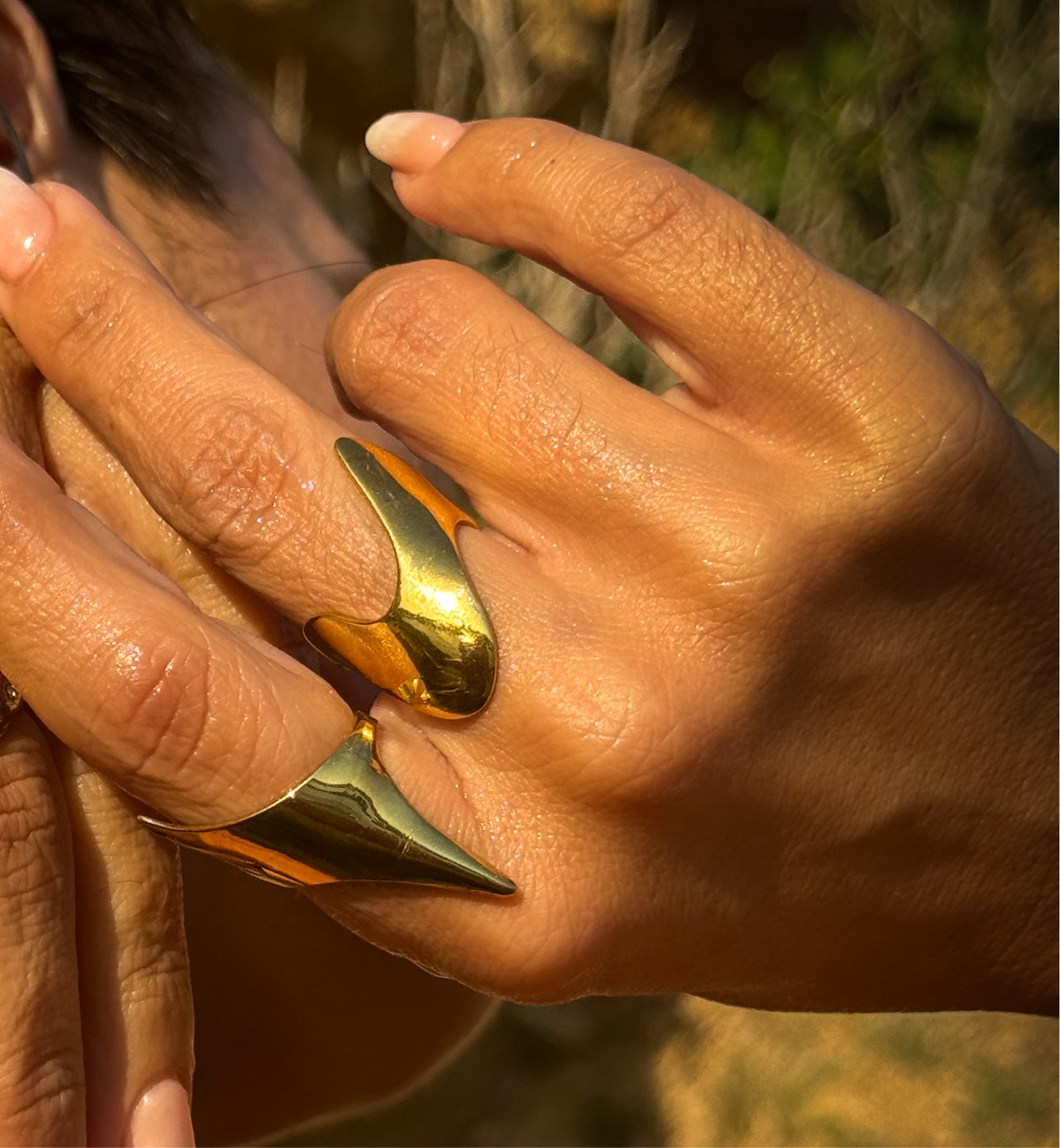 18k S.Steel - Gold Plated Irregular Ring