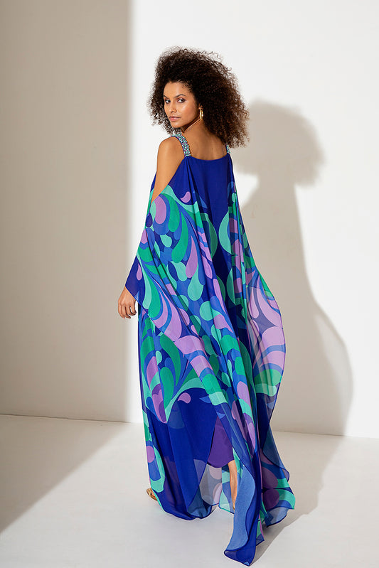 Allure Evening - Cold Shoulder Kaftan Dress