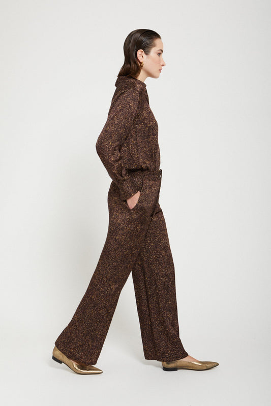 Ottod'Ame - Printed Pure Viscose Palazzo Trousers with Pockets