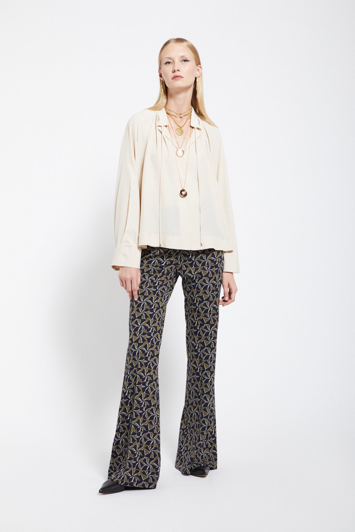 Ottod'Ame - Printed Flare Trousers