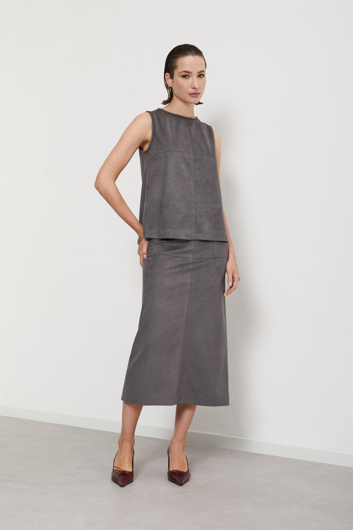 Ottod'Ame - Sleeveless Top Leather Effect