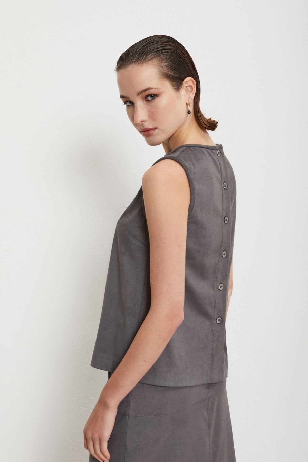 Ottod'Ame - Sleeveless Top Leather Effect