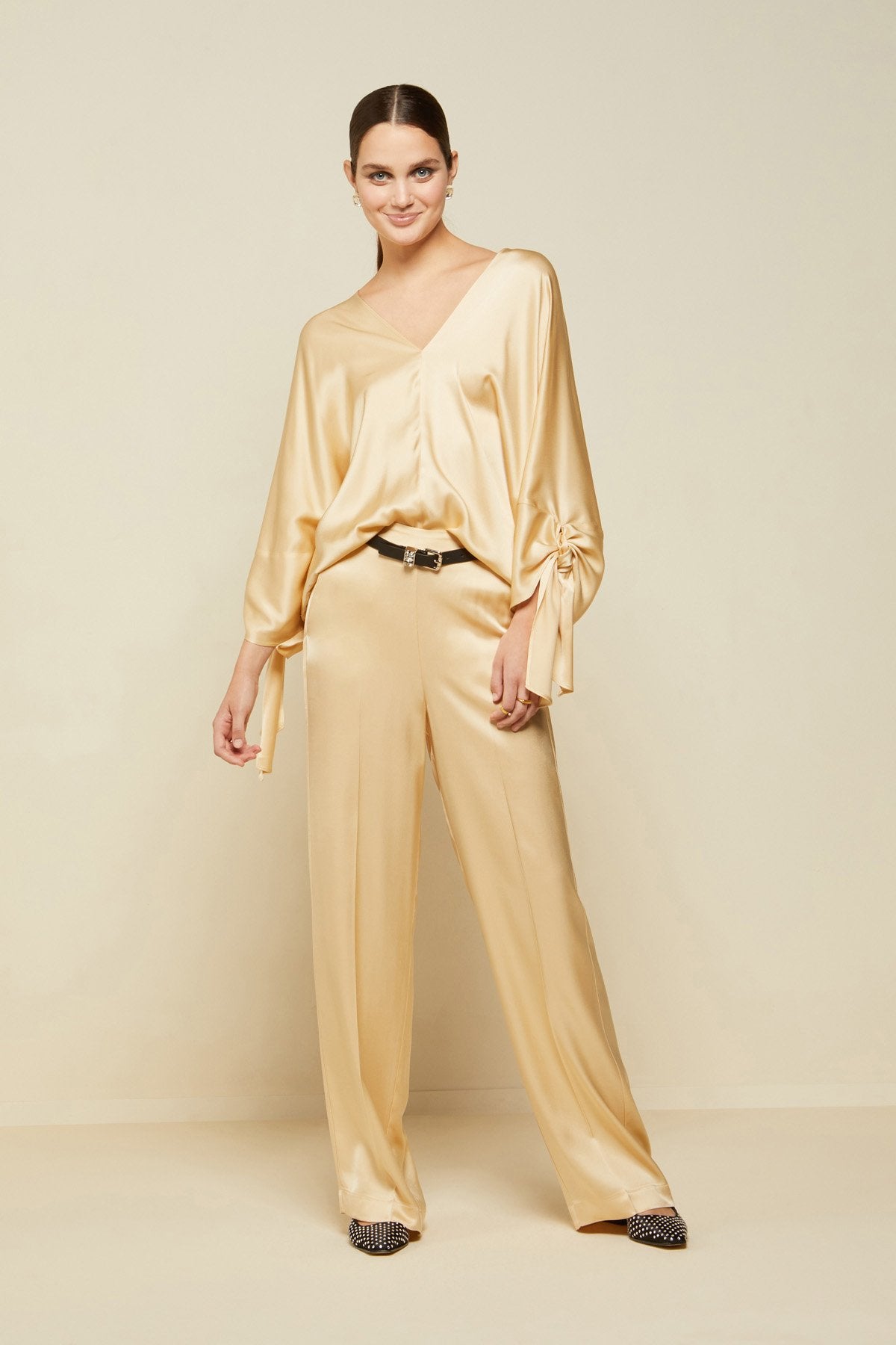 Ottod'Ame - Viscose palazzo trousers