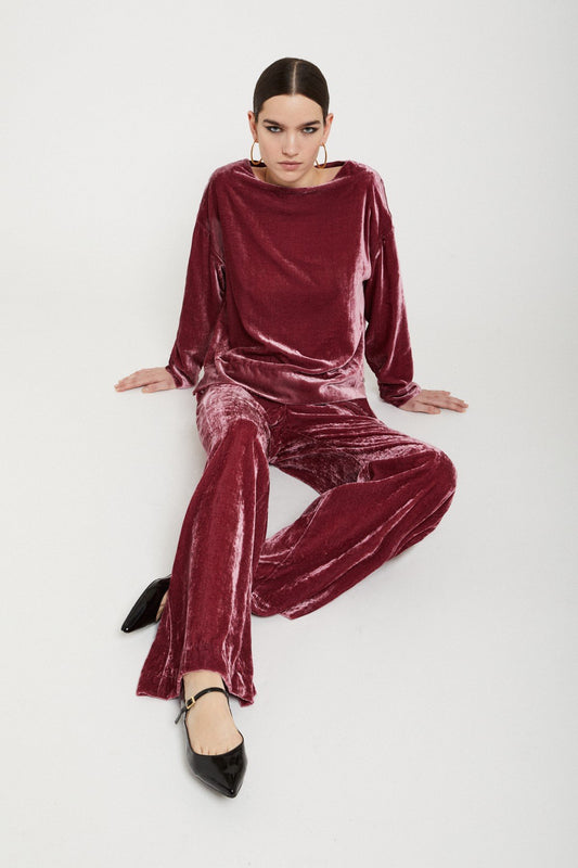 Ottod'Ame - Velvet Palazzo Trousers