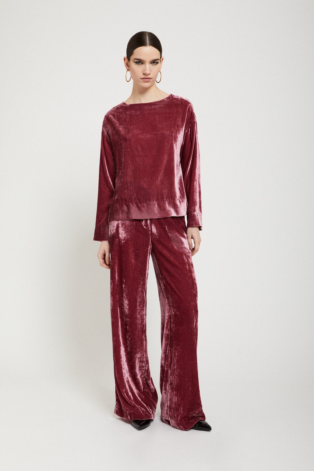 Ottod'Ame - Velvet Palazzo Trousers