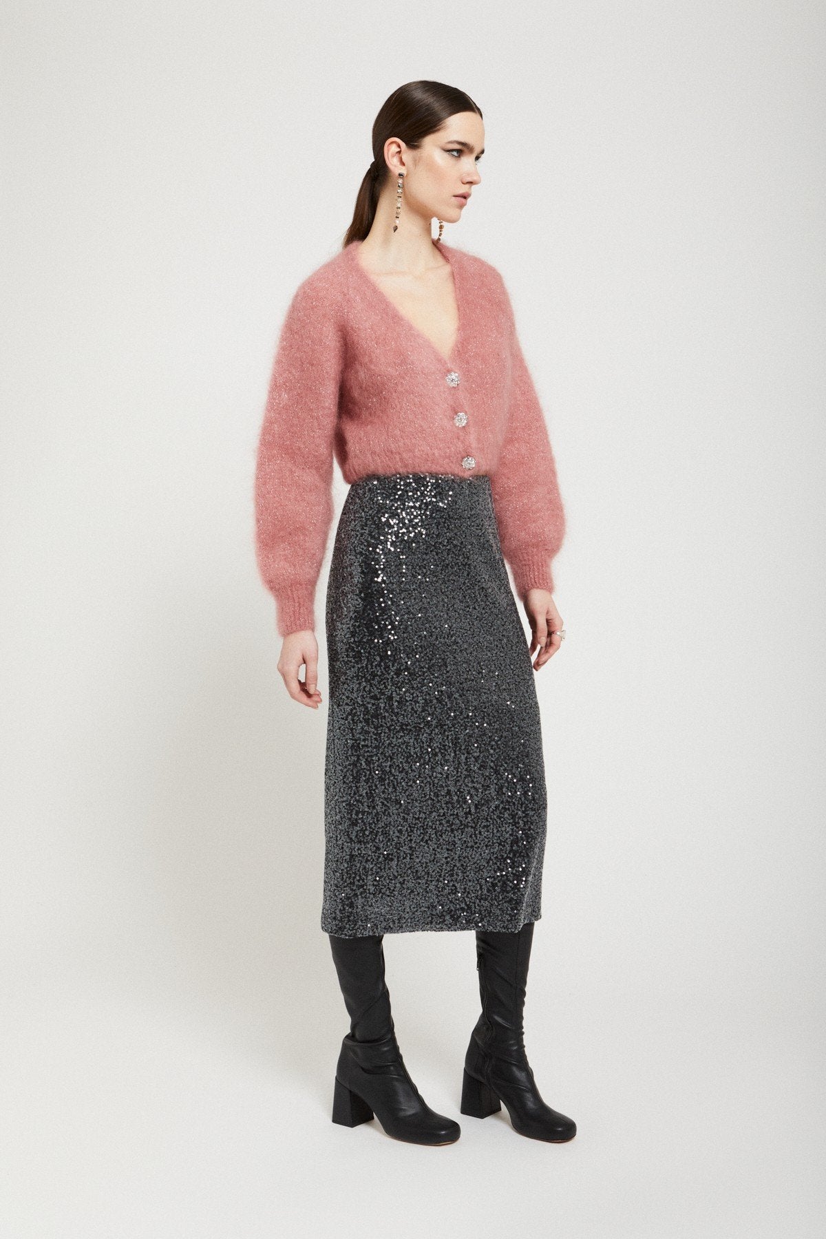 Ottod'Ame - Longuette Skirt with Sequins