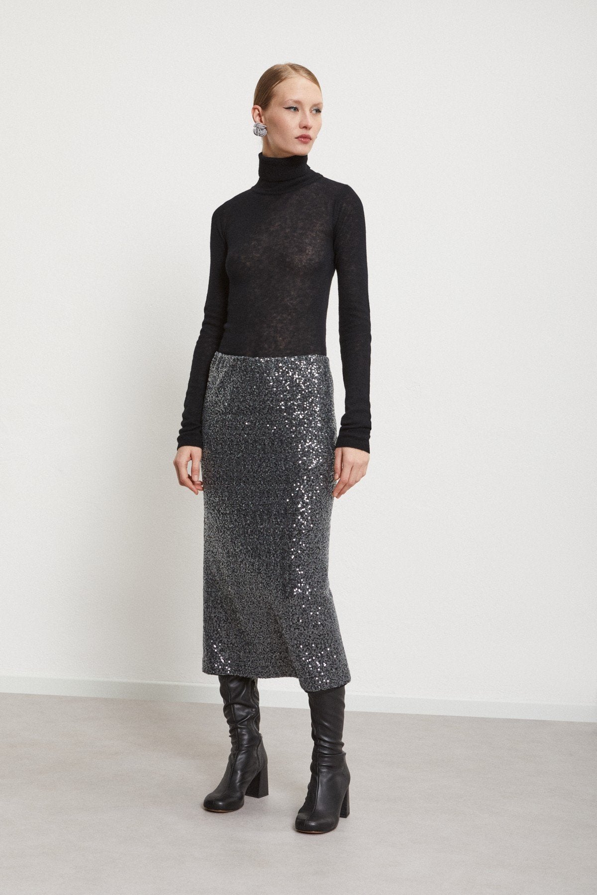 Ottod'Ame - Longuette Skirt with Sequins