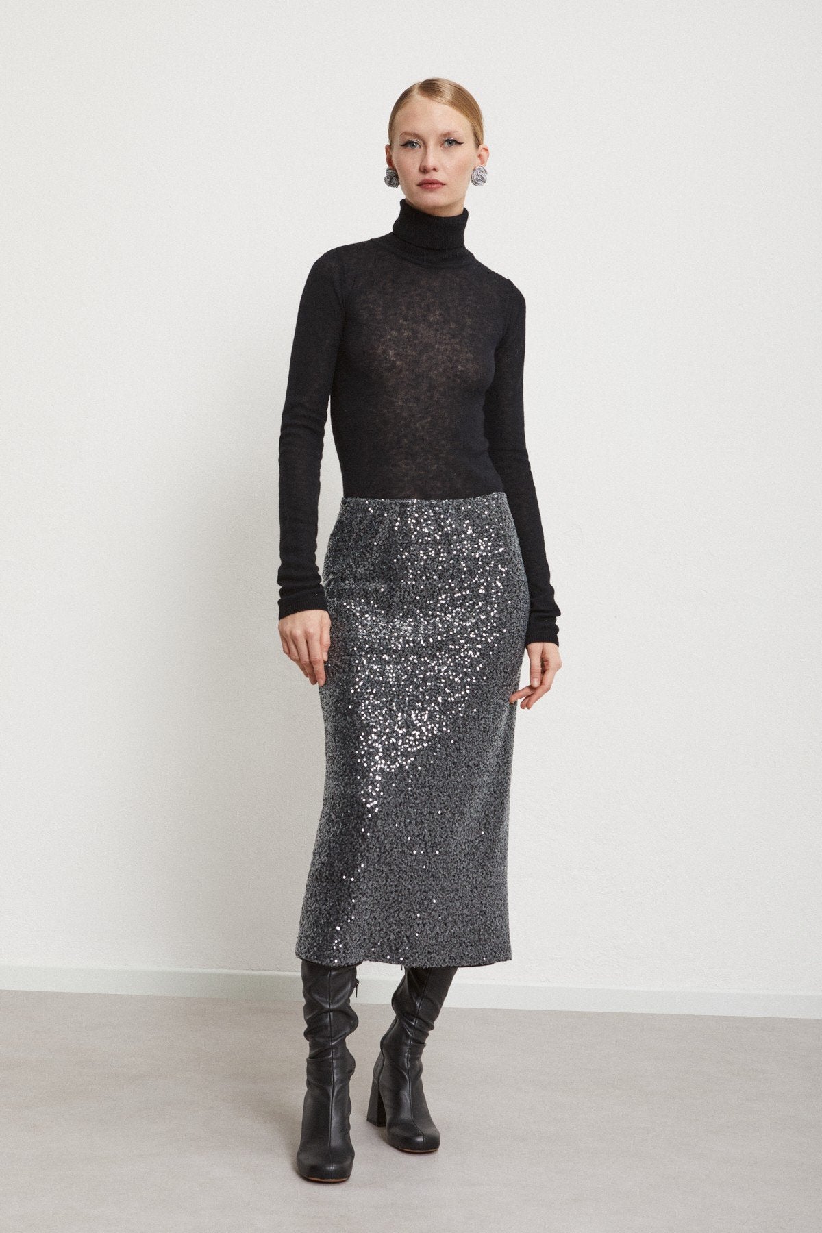 Ottod'Ame - Longuette Skirt with Sequins