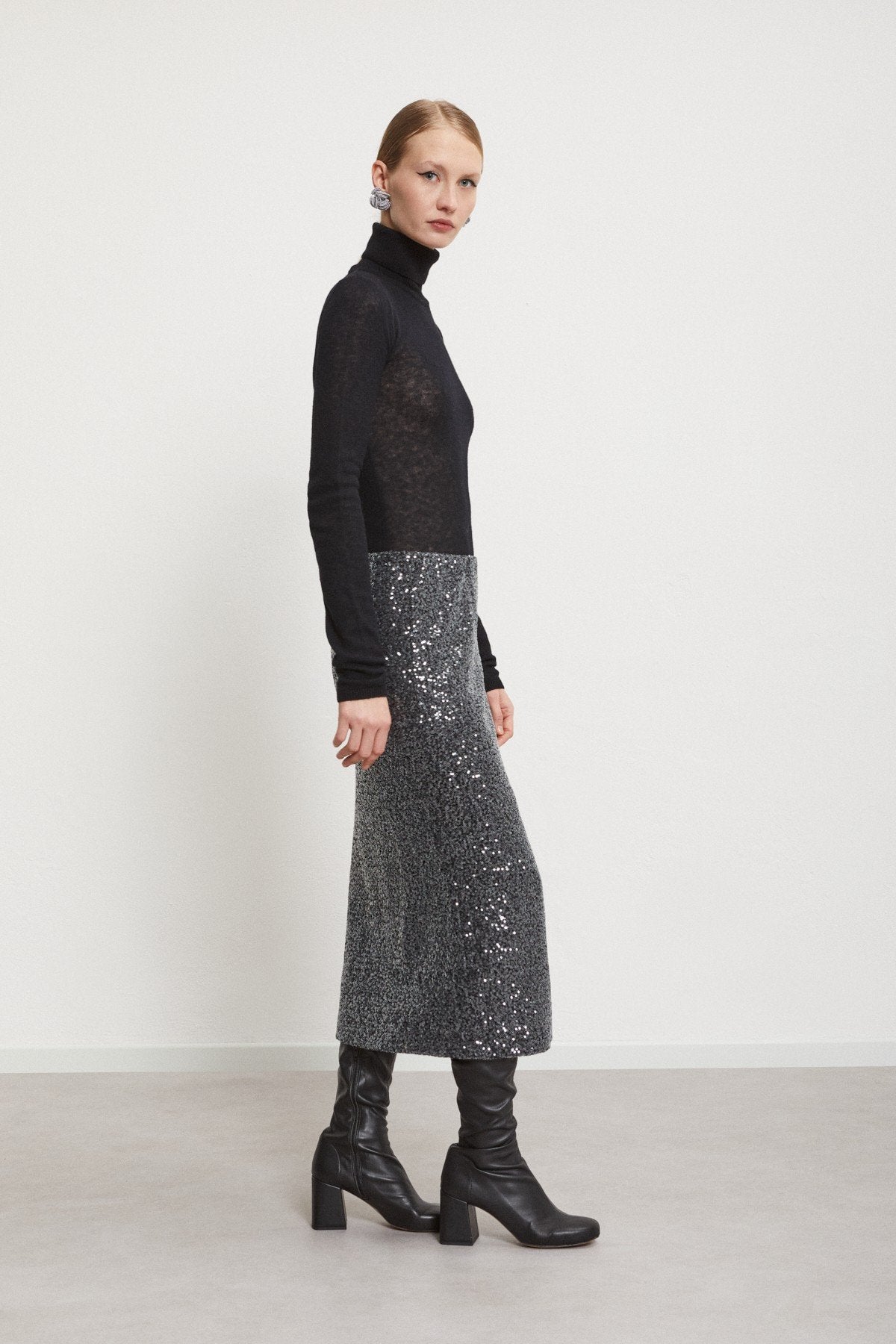 Ottod'Ame - Longuette Skirt with Sequins