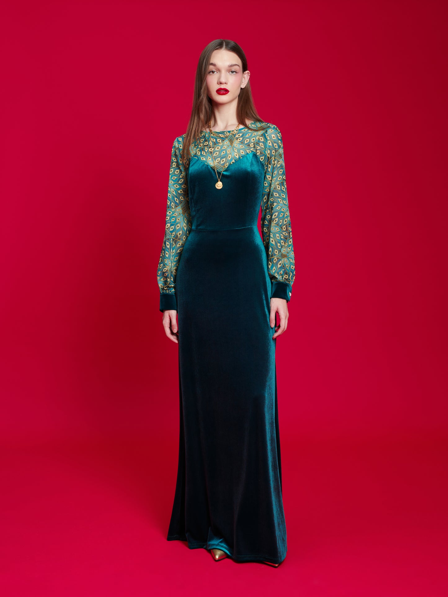 We Are Design - Velvet Gown Teal/Peacock