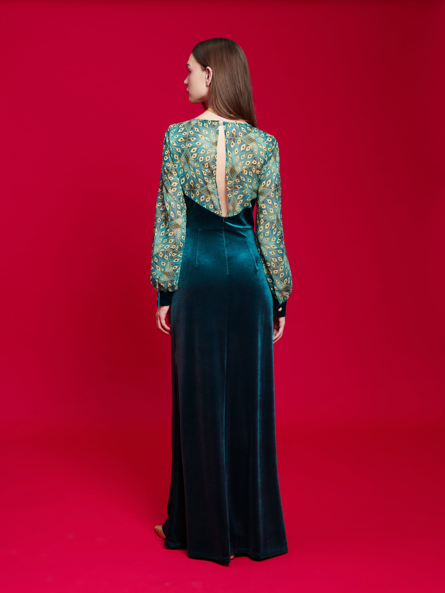 We Are Design - Velvet Gown Teal/Peacock