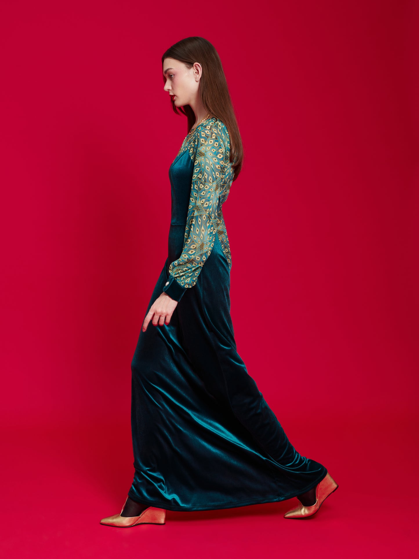 We Are Design - Velvet Gown Teal/Peacock