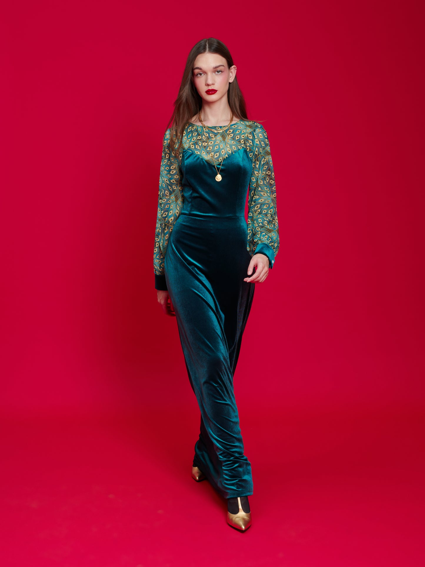 We Are Design - Velvet Gown Teal/Peacock