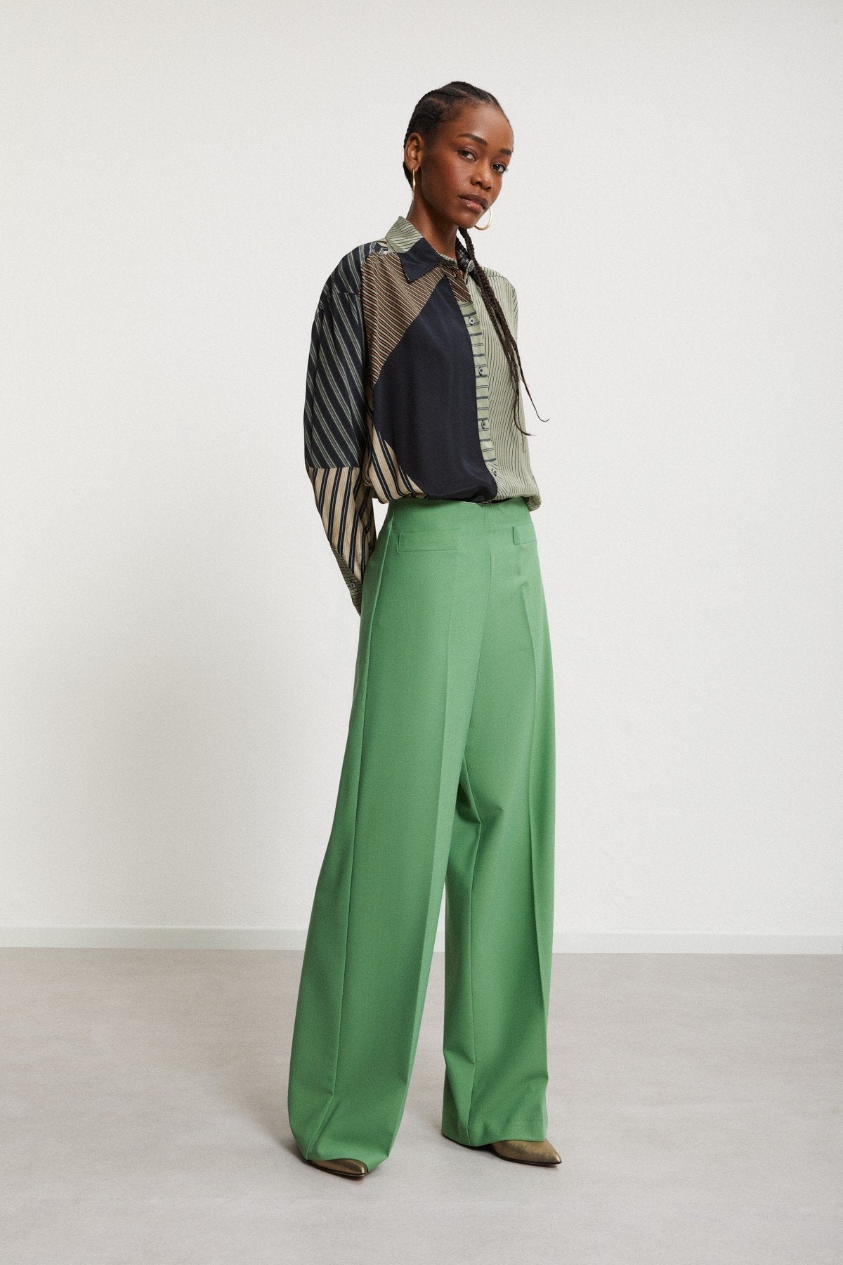 Ottod'Ame - Wool Blend Palazzo Trousers