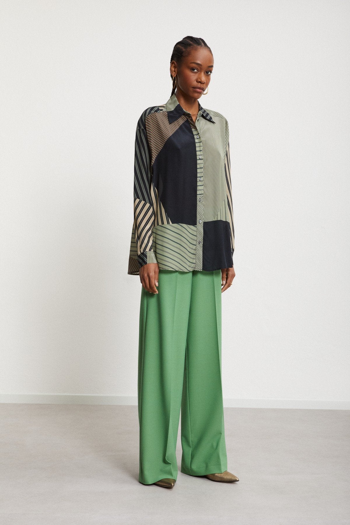 Ottod'Ame - Wool Blend Palazzo Trousers